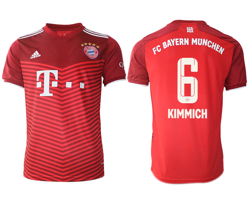 Cheap Men 2021-2022 Club Bayern Munich home aaa version red 6 Soccer Jersey